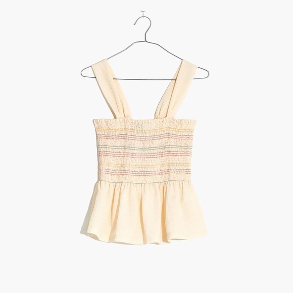 Texture & Thread Rainbow smocked peplum tank top - Picture 1 of 4